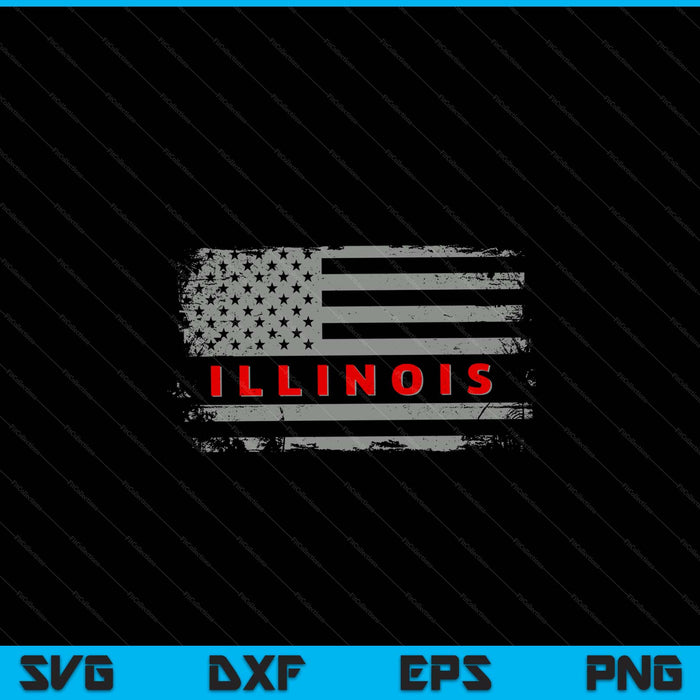 Luv USA Illinois American state 4th of July SVG cut file