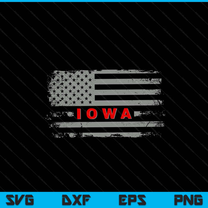 Luv USA Iowa American state 4th of July SVG cut file