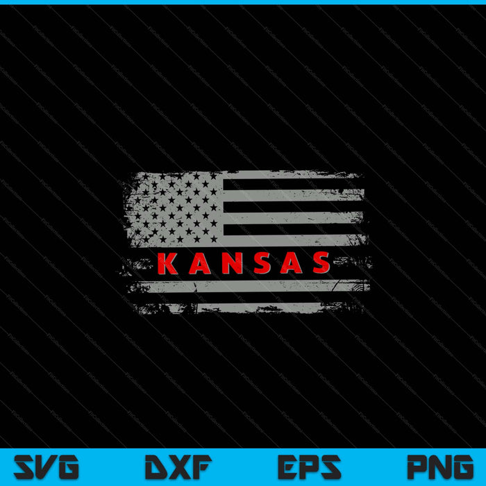 Luv USA Kansas American state 4th of July SVG cut file