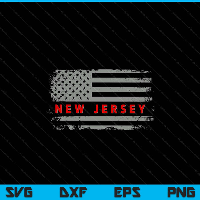 Luv USA New Jersey American state 4th of July SVG cut file