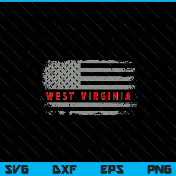 Luv USA West Virginia American state 4th of July SVG cut file