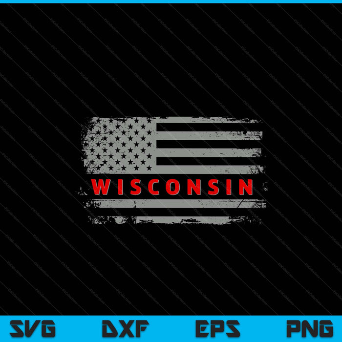 Luv USA Wisconsin American state 4th of July SVG cut file