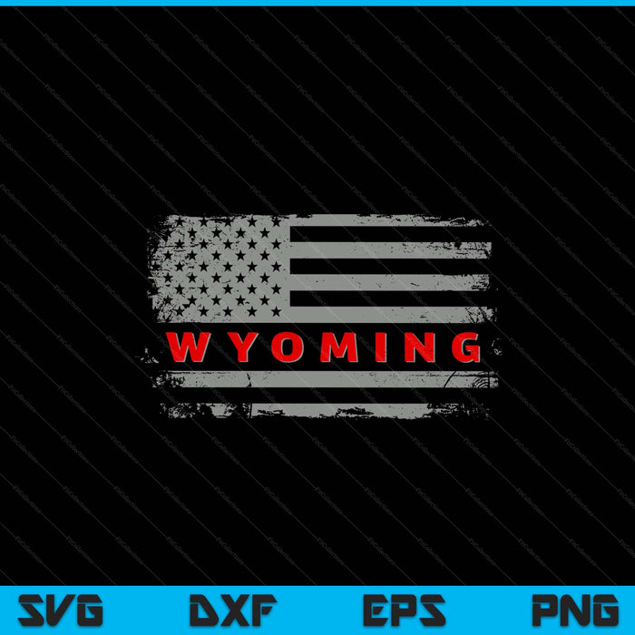 Luv USA Wyoming American state 4th of July SVG cut file