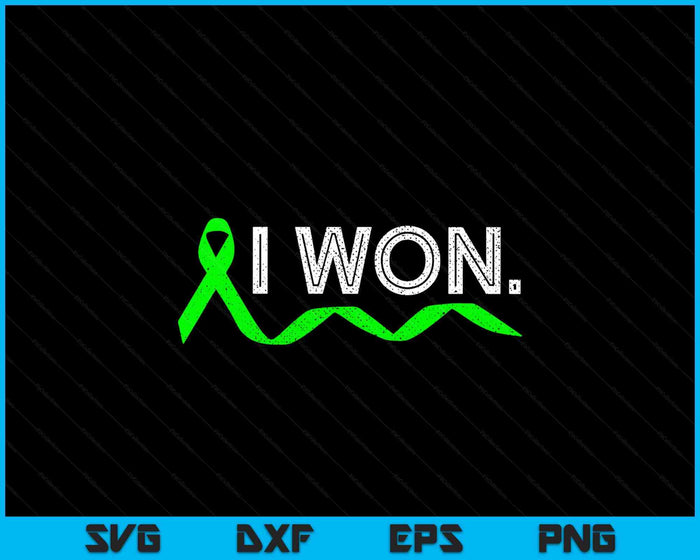 Lymphoma Cancer I Won Lime Green Ribbon Awareness Warrior SVG PNG Digital Printable Files