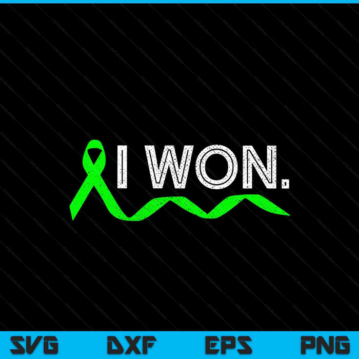 Lymphoma cancer I won lime green ribbon awareness warrior SVG cut file