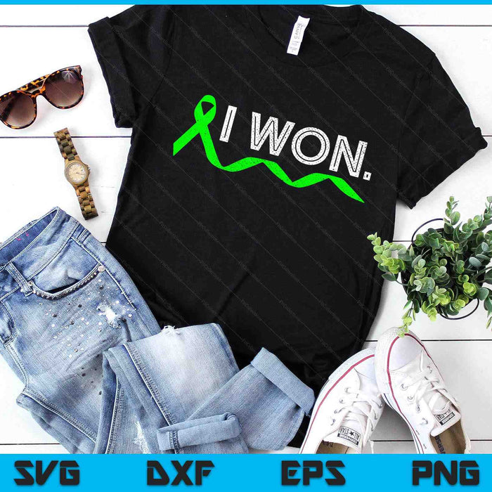 Lymphoma Cancer I Won Lime Green Ribbon Awareness Warrior SVG PNG Digital Printable Files