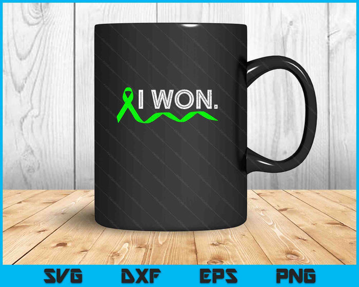 Lymphoma Cancer I Won Lime Green Ribbon Awareness Warrior SVG PNG Digital Printable Files