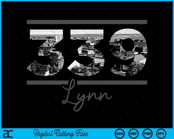 Lynn 339 Area Code Skyline Massachusetts Vintage SVG PNG Digital Cutting Files