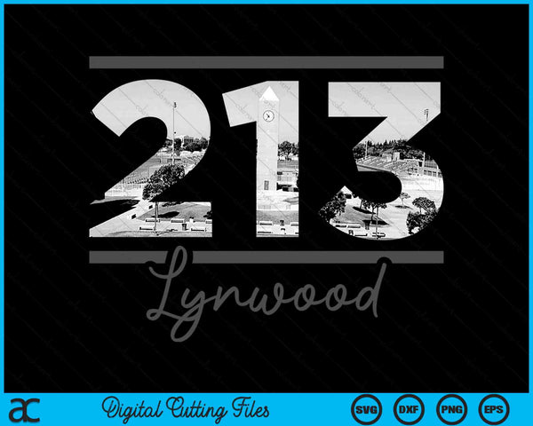 Lynwood 213 Area Code Skyline California Vintage SVG PNG Digital Cutting Files
