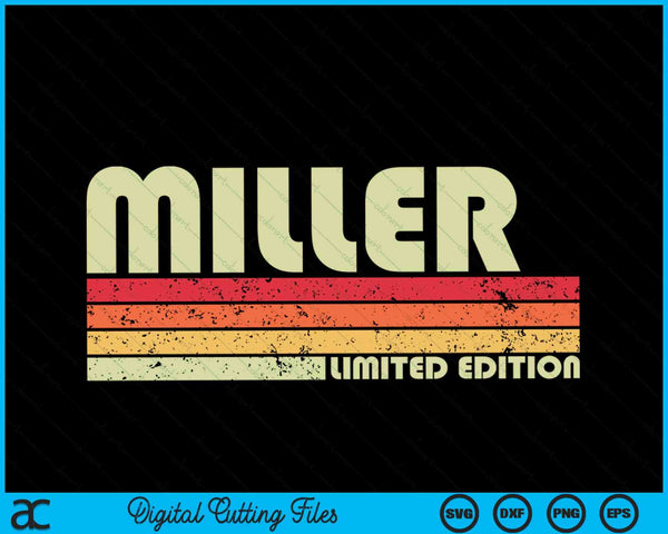 MILLER Divertido título de trabajo profesión cumpleaños trabajador SVG PNG cortando archivos imprimibles