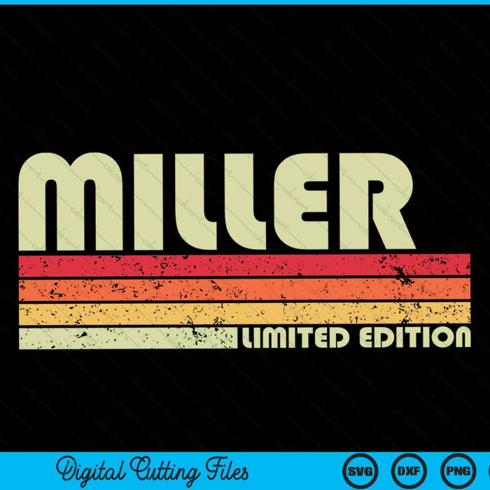 MILLER Divertido título de trabajo profesión cumpleaños trabajador SVG PNG cortando archivos imprimibles