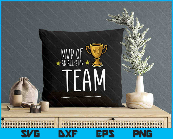 MVP Of An ALL-STAR Team, With Trophy And Stars Graphic SVG PNG Digital Printable Files