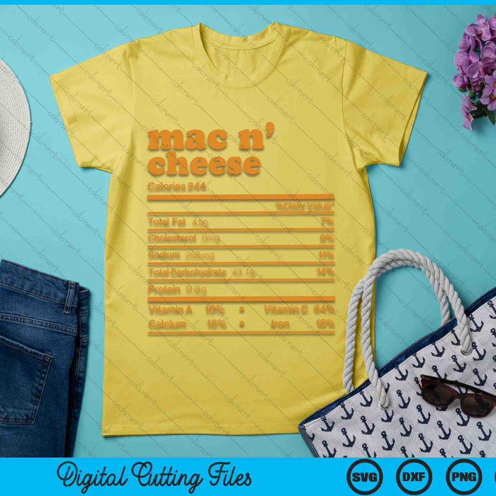 Mac en Cheese voedingsfeiten Thanksgiving voeding SVG PNG digitale snijbestanden