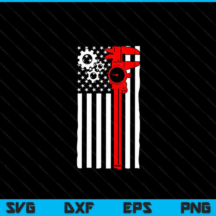 Machinist Flag Tools CNC Machine Operator Machining SVG PNG Digital Cutting Files