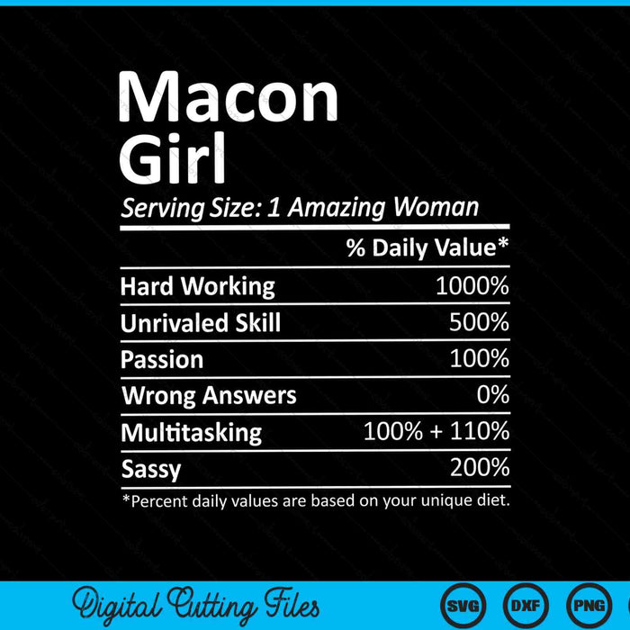 Macon Girl GA Georgia Funny City Home Roots SVG PNG Snijden afdrukbare bestanden