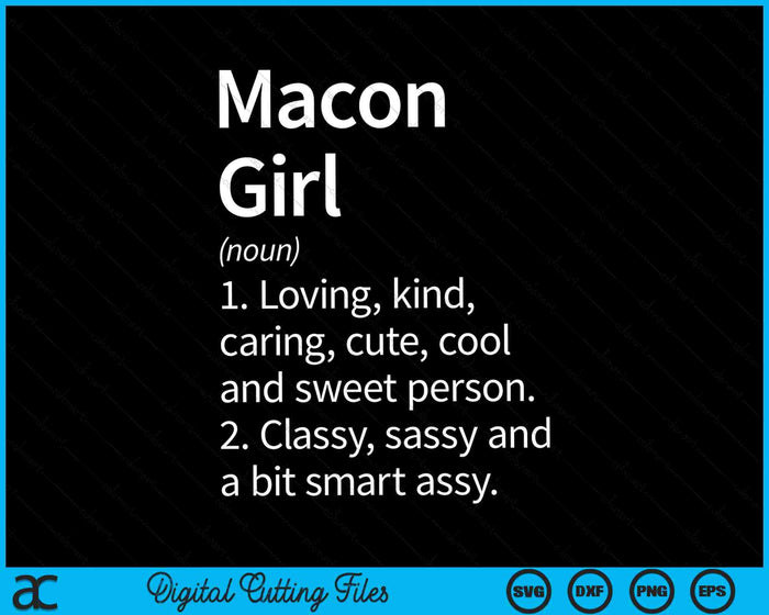 Macon Girl GA Georgia Home Roots SVG PNG digitale snijbestanden