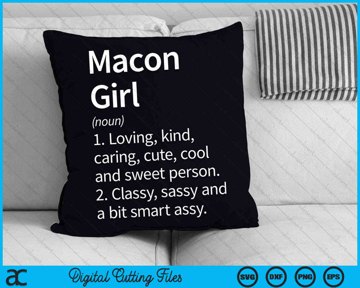 Macon Girl GA Georgia Home Roots SVG PNG Digital Cutting Files