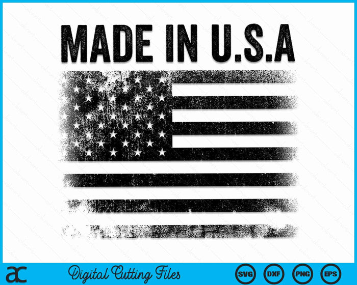 Gemaakt in de VS Amerikaanse vlag patriottische 4 juli SVG PNG digitale afdrukbare bestanden