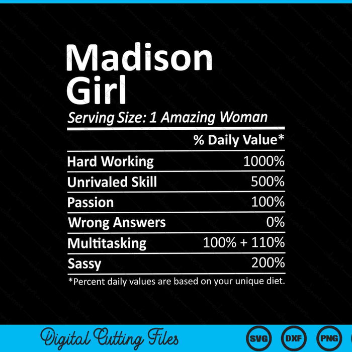 Madison Girl WI Wisconsin Funny City Home Roots SVG PNG Cutting Printable Files