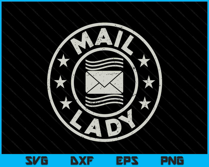Mail Lady Postal Worker Appreciation Stamp World Post Day SVG PNG Digital Printable Files