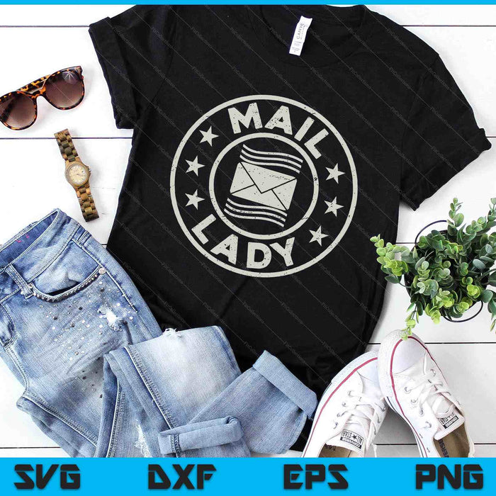 Mail Lady Postal Worker Appreciation Stamp World Post Day SVG PNG Digital Printable Files