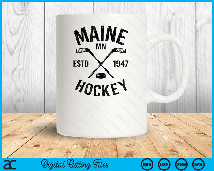 Maine Minnesota Ice Hockey Sticks Vintage Gift SVG PNG Digital Cutting Files