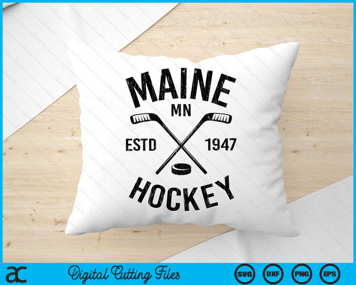 Maine Minnesota Ice Hockey Sticks Vintage Gift SVG PNG Digital Cutting Files