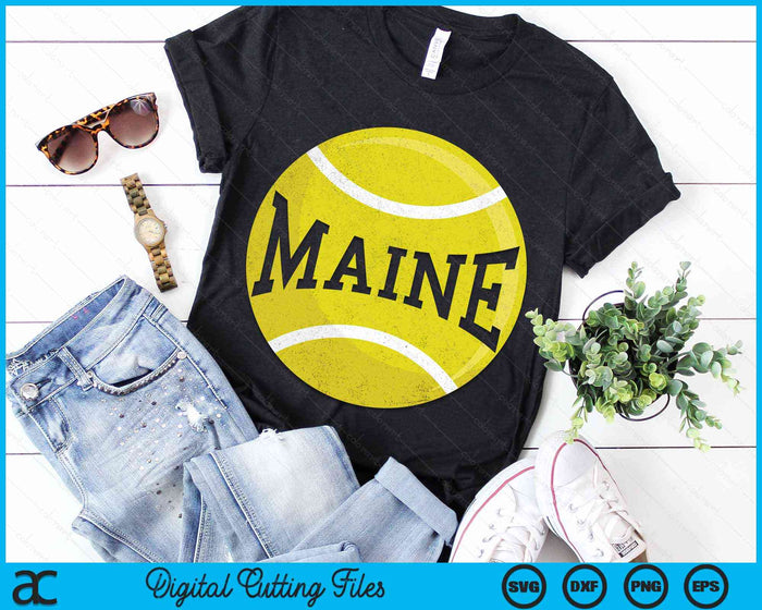 Maine Tennis Fan SVG PNG Digital Cutting Files