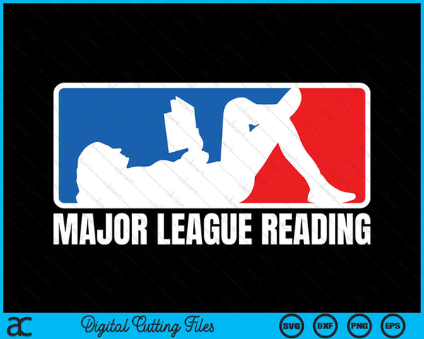 Major League Reading Book Reader Bookworm Librarian SVG PNG Digital Cutting Files