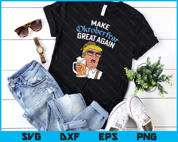 Make Oktoberfest Great Again Funny Trump Drink Beer Mug Gift SVG PNG Digital Cutting Files