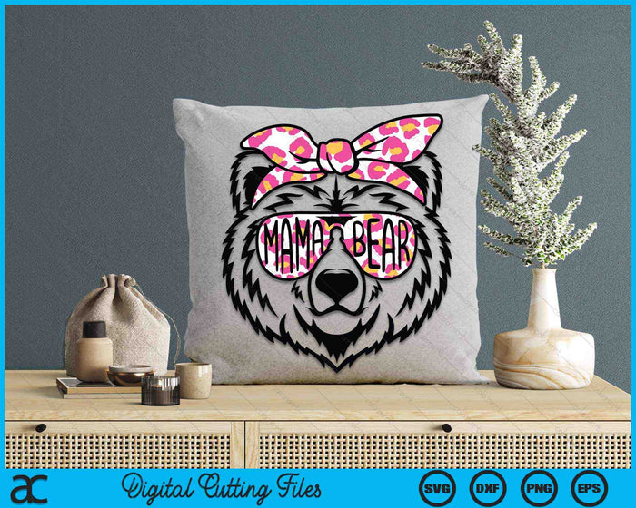 Mama Bear Face Sunglasses Mother Mom Mommy Mother's Day SVG PNG Digital Cutting Files