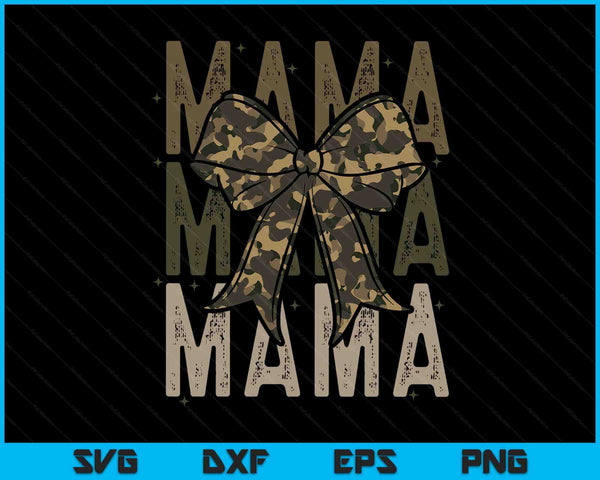Mama Camo Coquette Bow Hunting For Mom Mama SVG PNG Digital Printable Files - on a t-shirt