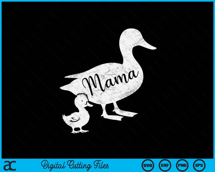 Mama Duck And 1 Duckling Fun Mom SVG PNG Digital Cutting File