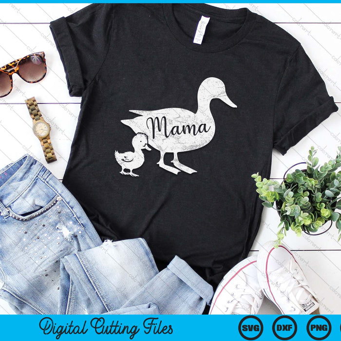 Mama Duck And 1 Duckling Fun Mom SVG PNG Digital Cutting File