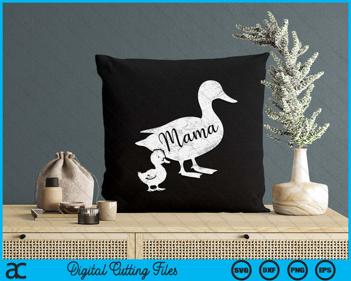 Mama Duck And 1 Duckling Fun Mom SVG PNG Digital Cutting File