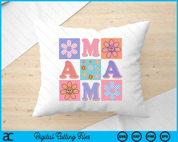 Mama Floral Smiley Face SVG PNG Digital Printable Files