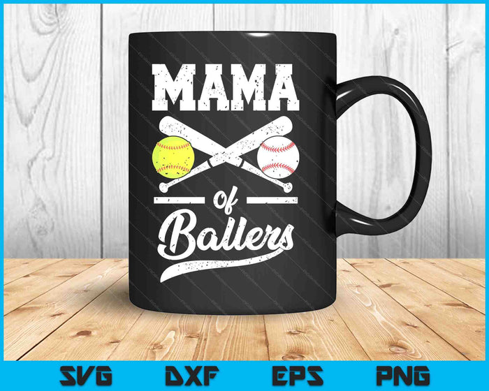 Mama Of Ballers Mama Of Baseball And Softball Player For Mama SVG PNG Digital Printable Files