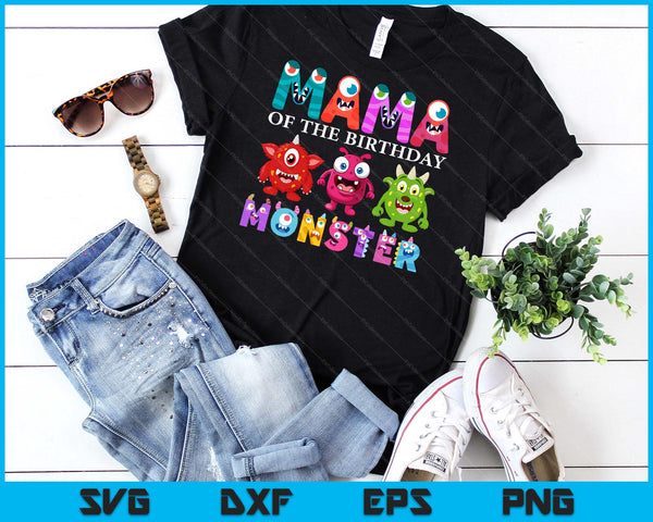 Mama Of The Little Monster Birthday Party Family Monster SVG PNG Digital Printable Files