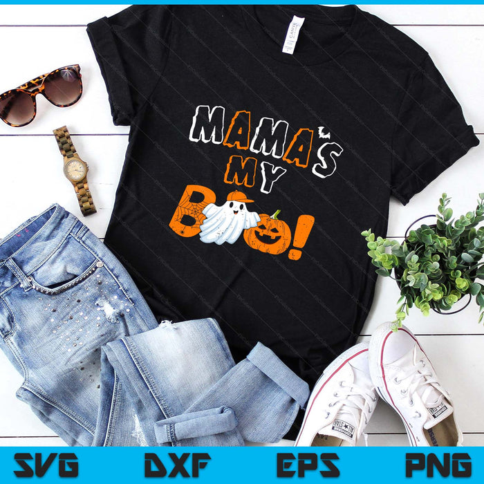 Mama’s My Boo Shirt Funny Halloween Ghost Pumpkin Costume SVG PNG Digital Printable Files