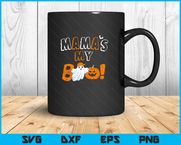 Mama’s My Boo Shirt Funny Halloween Ghost Pumpkin Costume SVG PNG Digital Printable Files