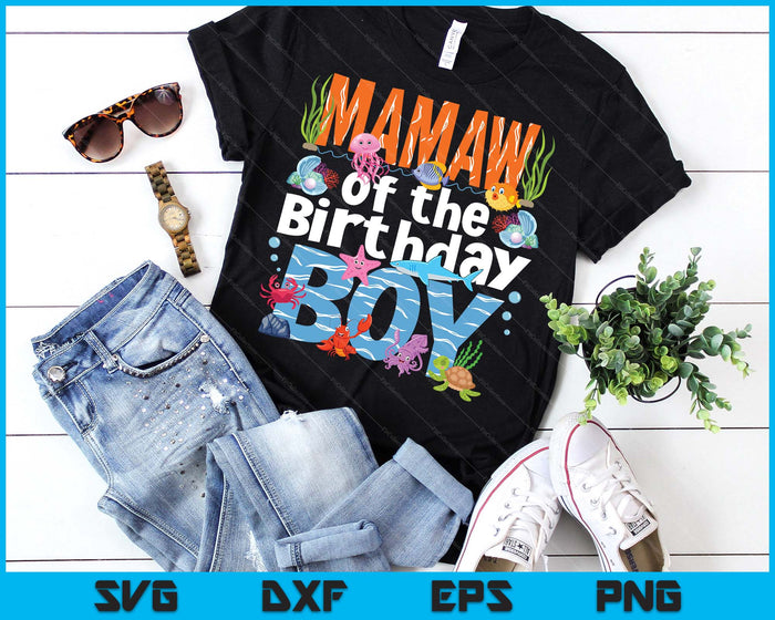 Mamaw Under Sea Birthday Party Boys Ocean Sea Animals Themed SVG PNG Digital Printable Files