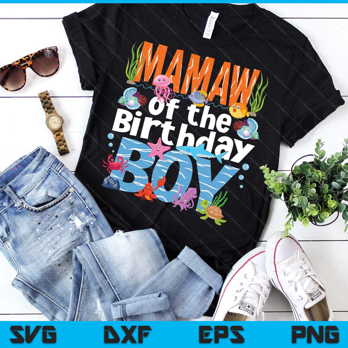 Mamaw Under Sea Birthday Party Boys Ocean Sea Animals Themed SVG PNG Digital Printable Files