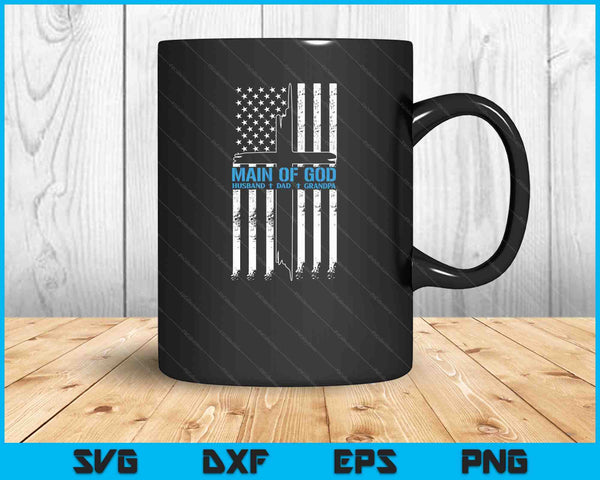Man Of God Cross American Flag Jesus Christian SVG PNG Digital Printable Files