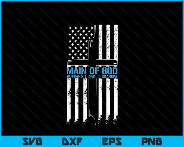 Man Of God Cross American Flag Jesus Christian SVG PNG Digital Printable Files - on a t-shirt