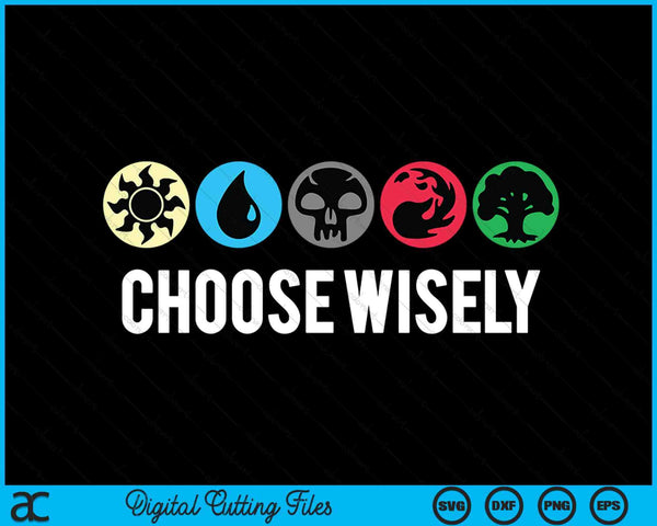 Mana Symbols Gathering Magic - Choose Wisely Blue Red Green SVG PNG Digital Printable Files
