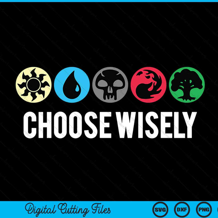 Mana Symbols Gathering Magic - Choose Wisely Blue Red Green SVG PNG Digital Printable Files