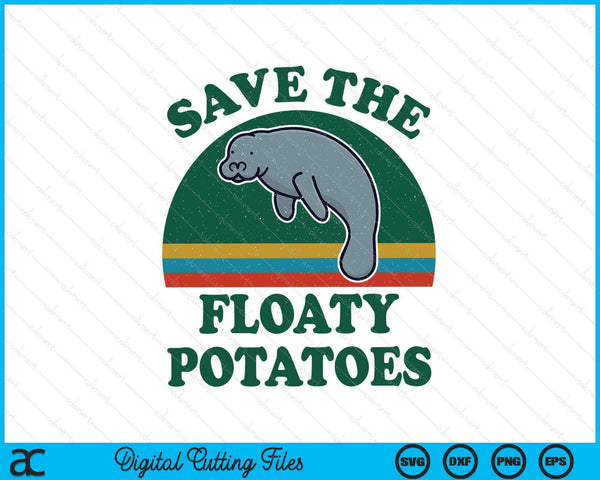 Manatee save the floaty potatoes chubby mermaid SVG cut file