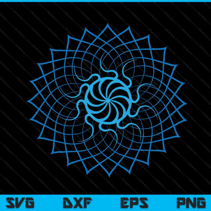 Mandala geometry sacred fractal art yoga good vibe SVG cut file