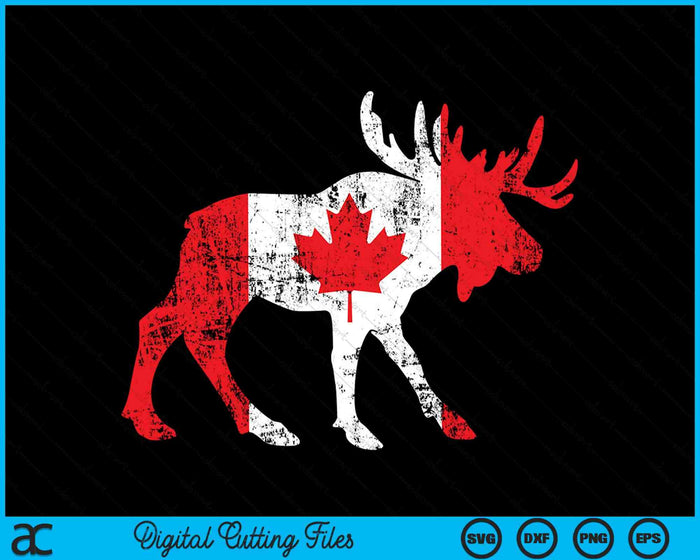 Maple Leaf Deer Animal Bandera Canadiense SVG PNG Archivos de Corte Digital