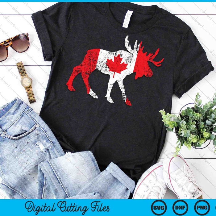 Maple Leaf Deer Animal Canadian Flag SVG PNG Digital Cutting Files